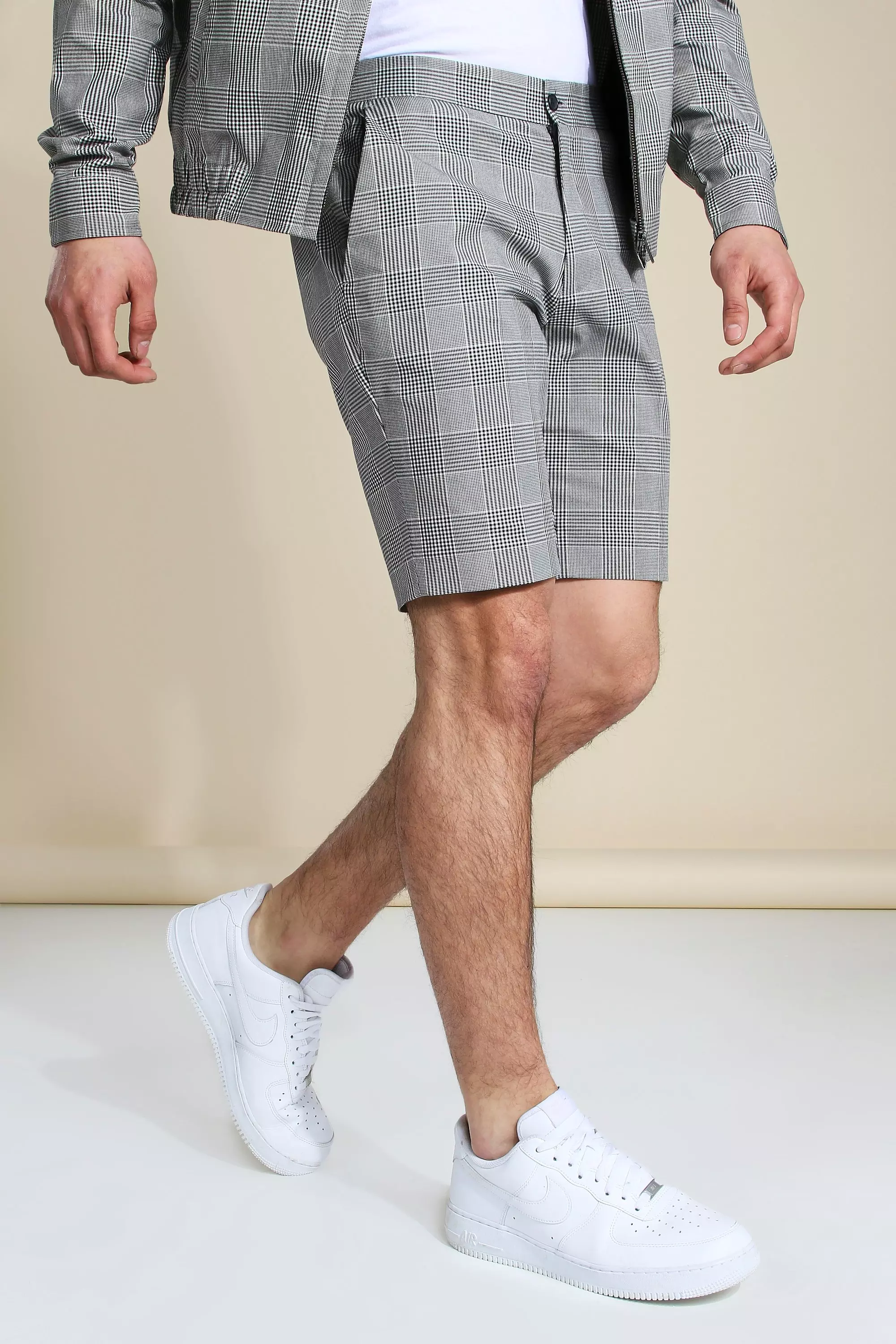 Grey check 2024 shorts mens