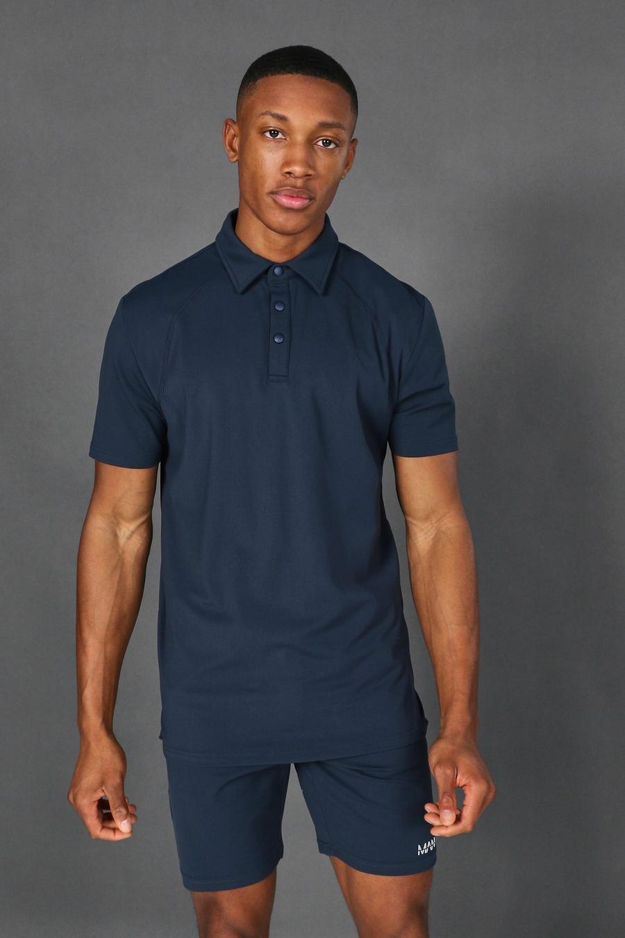 Navy Man Active Yoga Polo Top image number 1