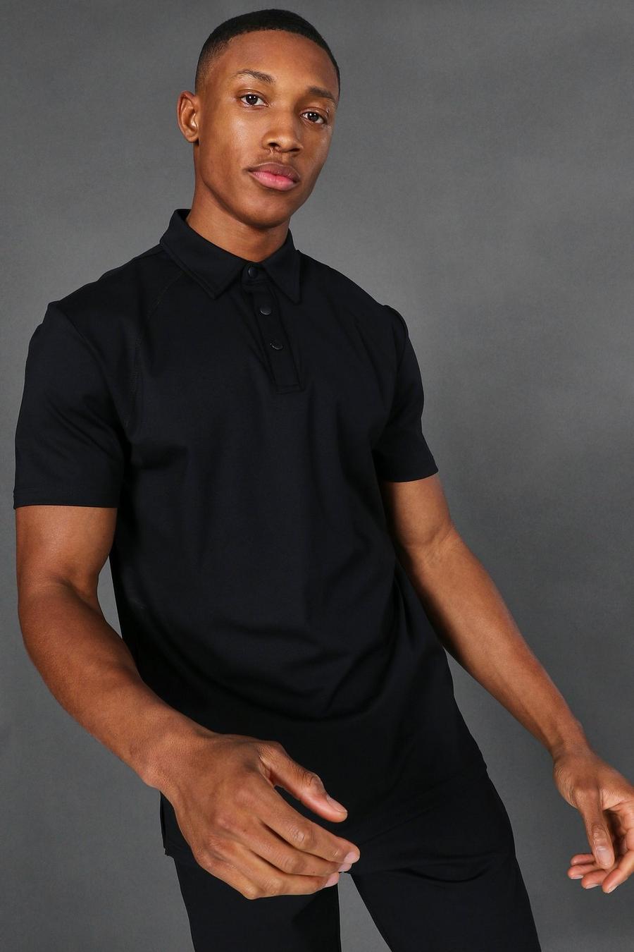 Black Man Active Yoga Polo Top image number 1