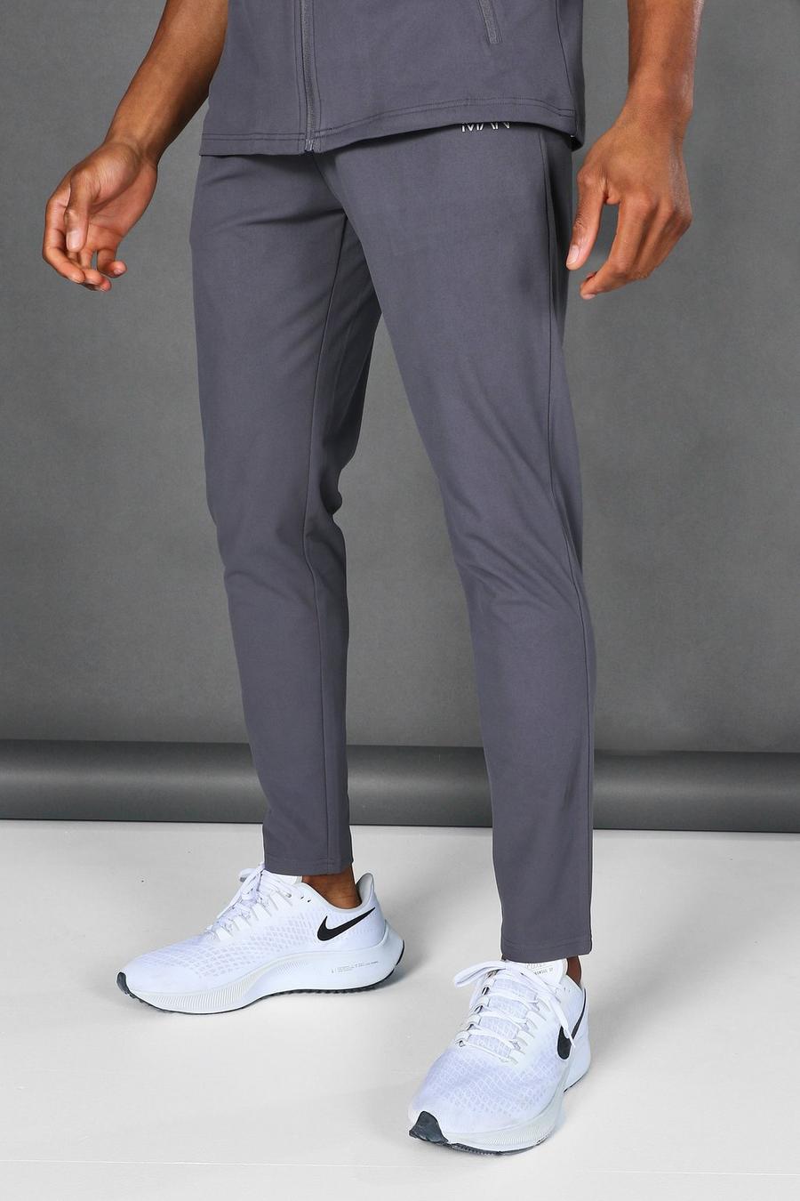 אפור מכנסי ריצה יוגה ספורטיביים פרימיום עם כיתוב Man image number 1