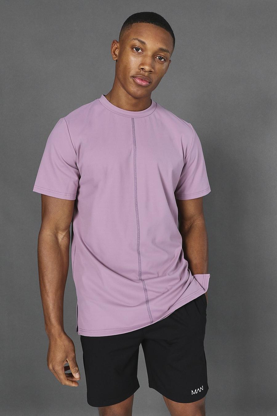 MAN Active Premium Yoga-T-Shirt mit Seitenschlitz, Warmes pink image number 1