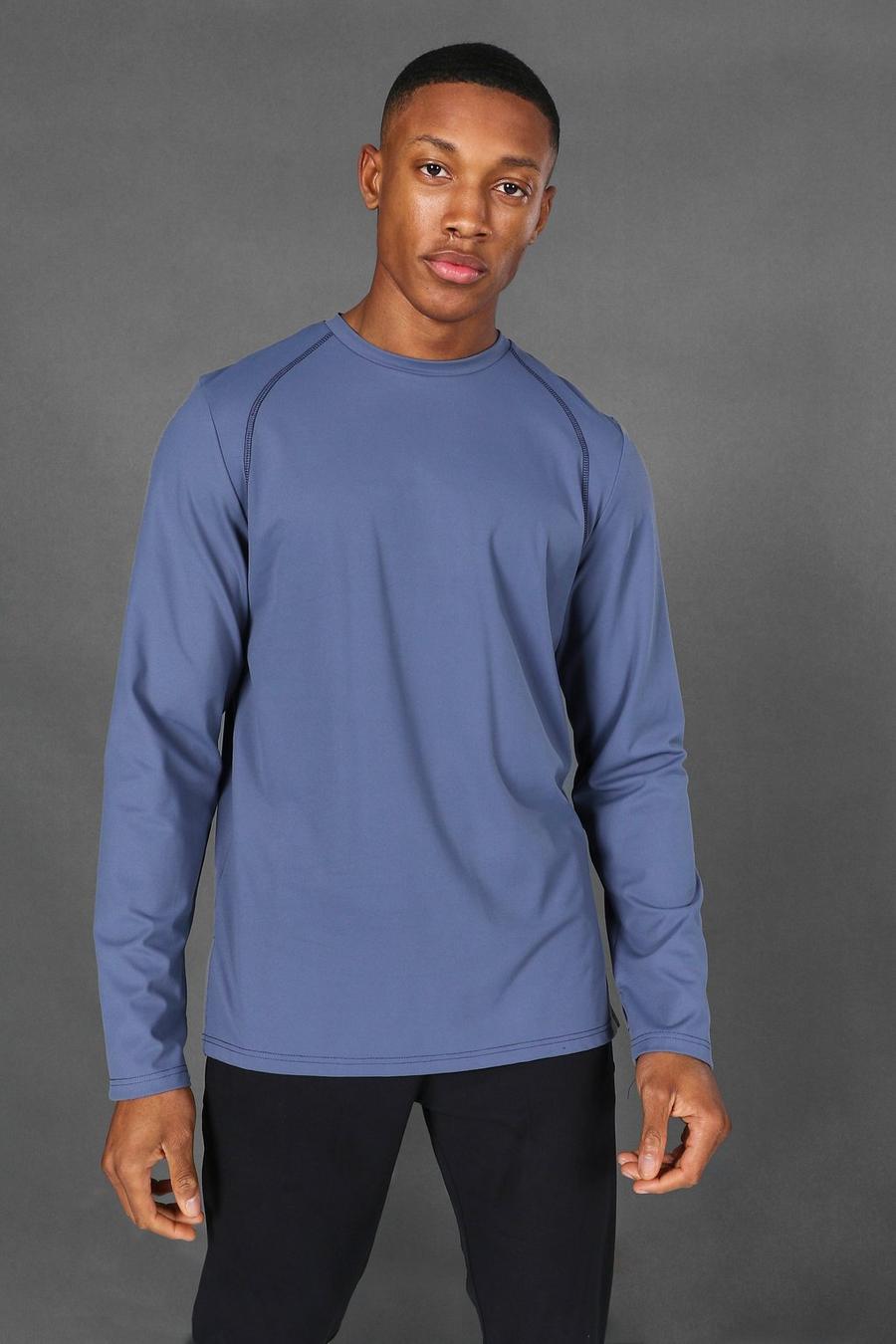 Dusty blue Man Active Yoga Long Sleeve Top image number 1
