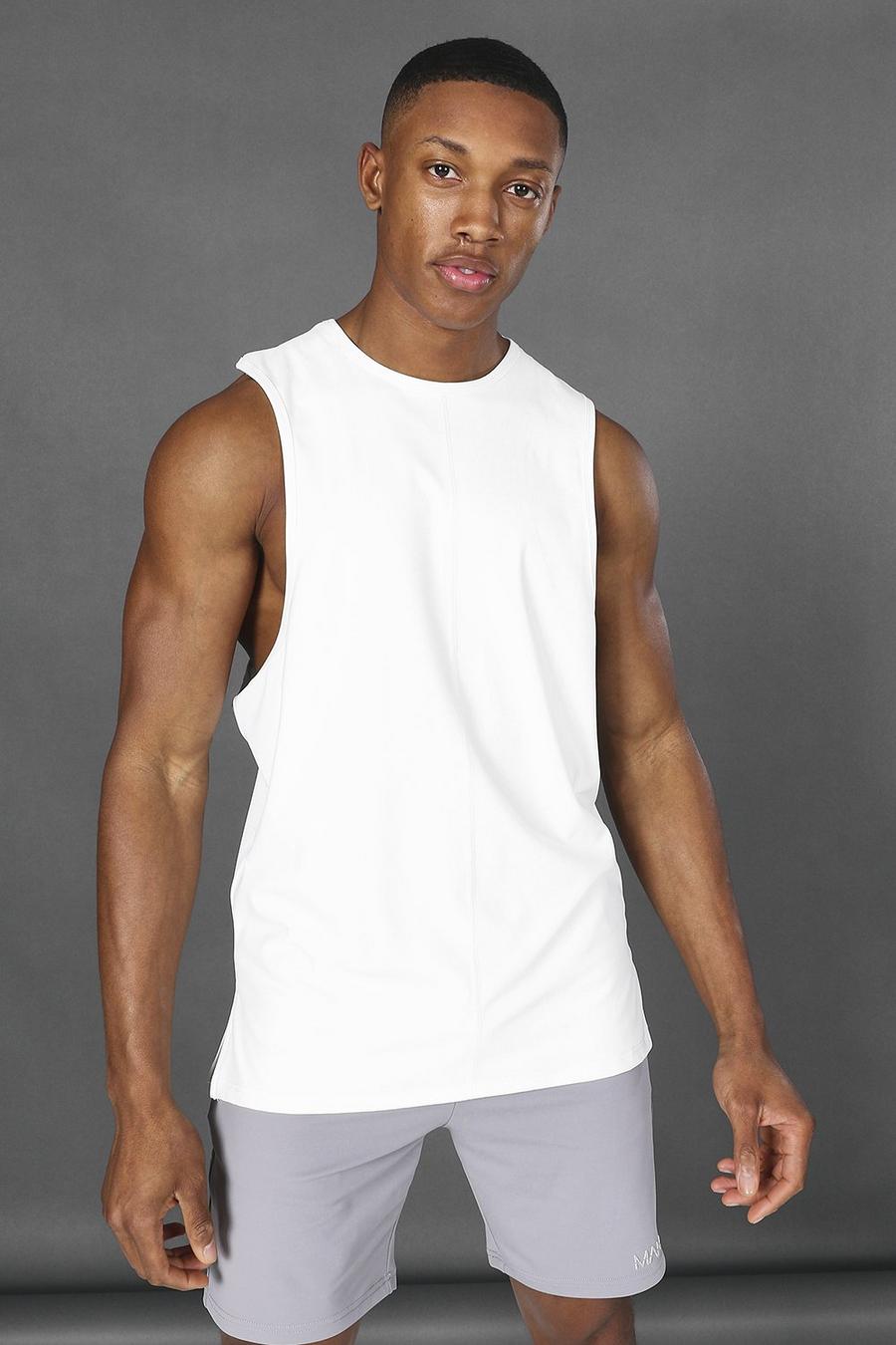 Camiseta de tirantes con abertura lateral de yoga Premium Active MAN, Blanco image number 1