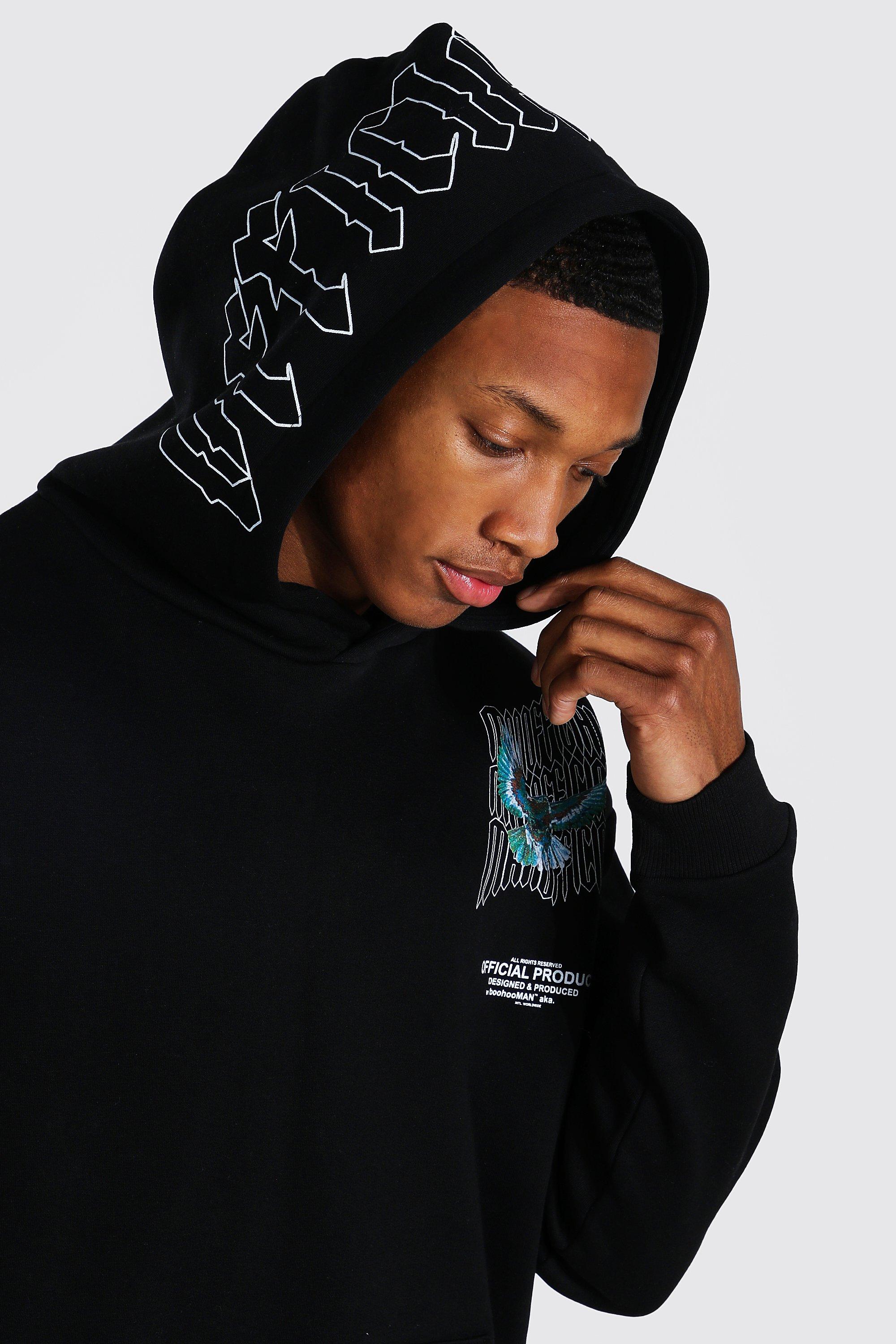 Oversized Official Hood Print Hoodie boohoo FI