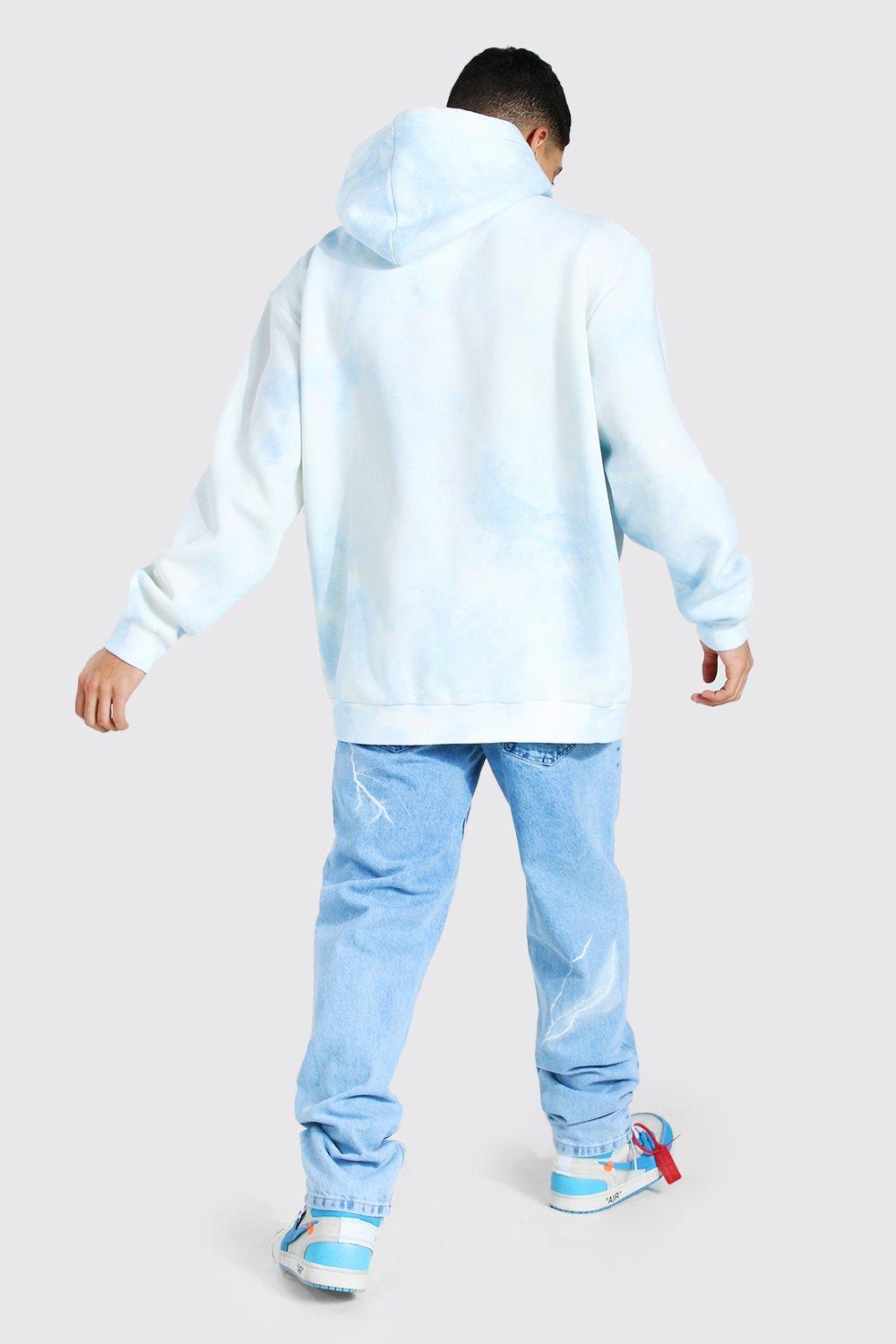 Oversized Official Butterfly Print Tie Dye Hoodie boohoo NO