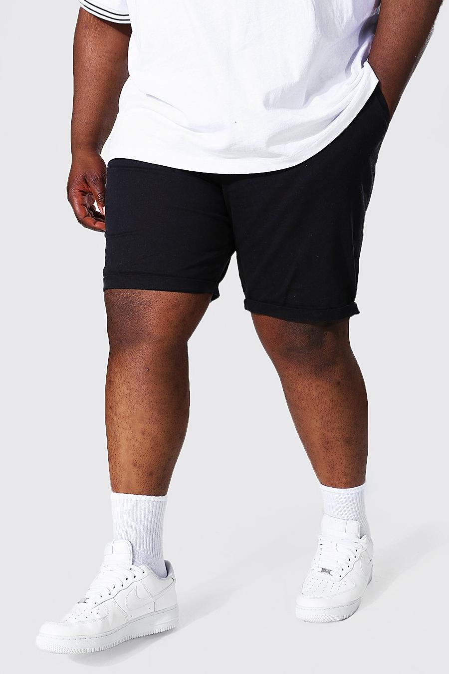 Black Plus Slim Fit Chino Shorts image number 1