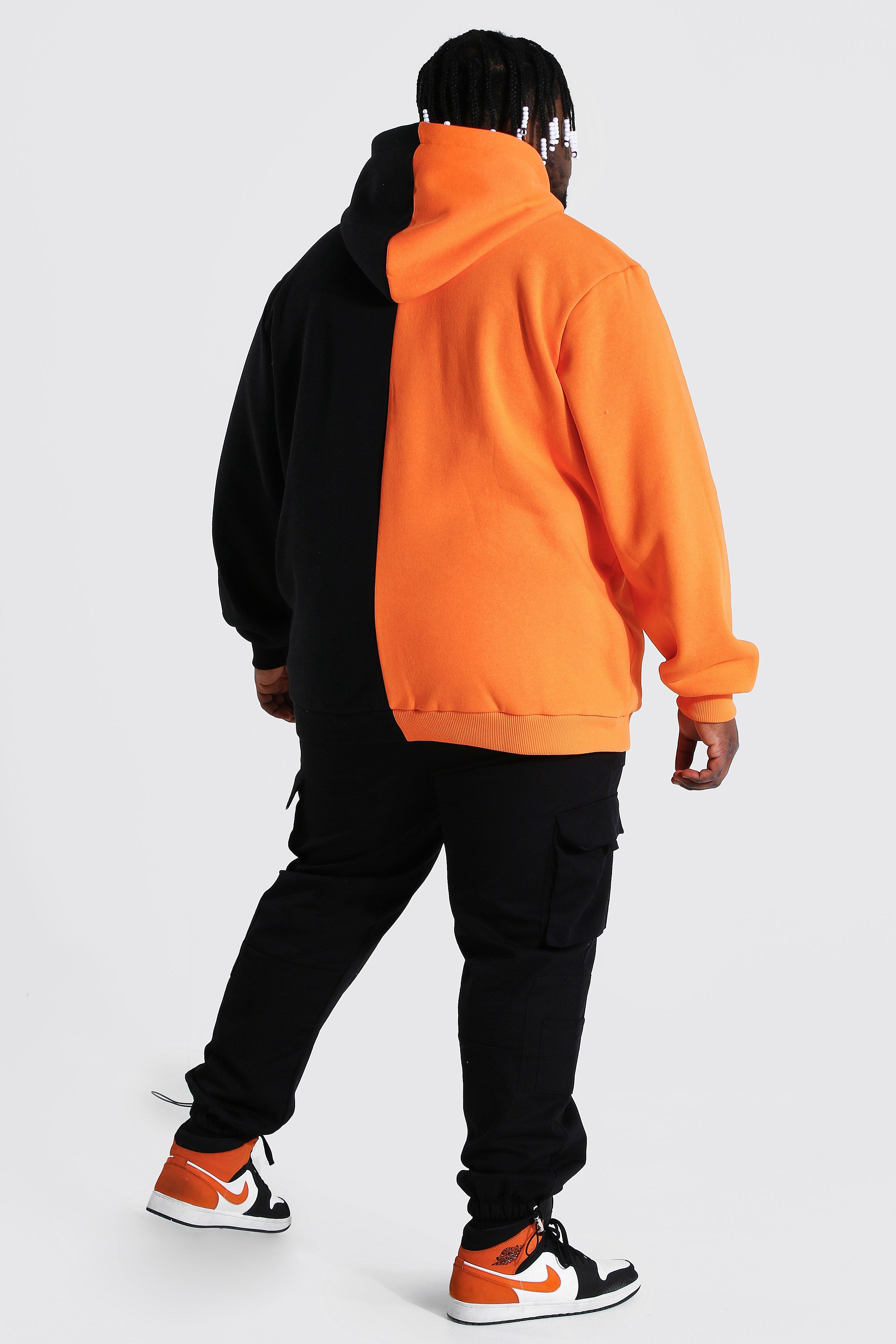 Plus size clearance orange hoodie