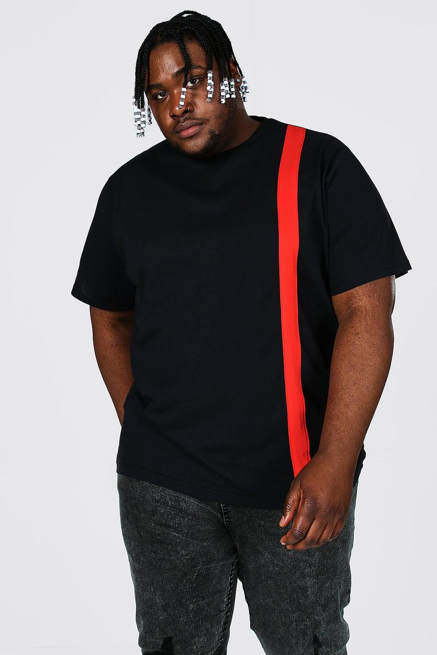 T-shirt Plus Size a blocchi di colore, Nero image number 1