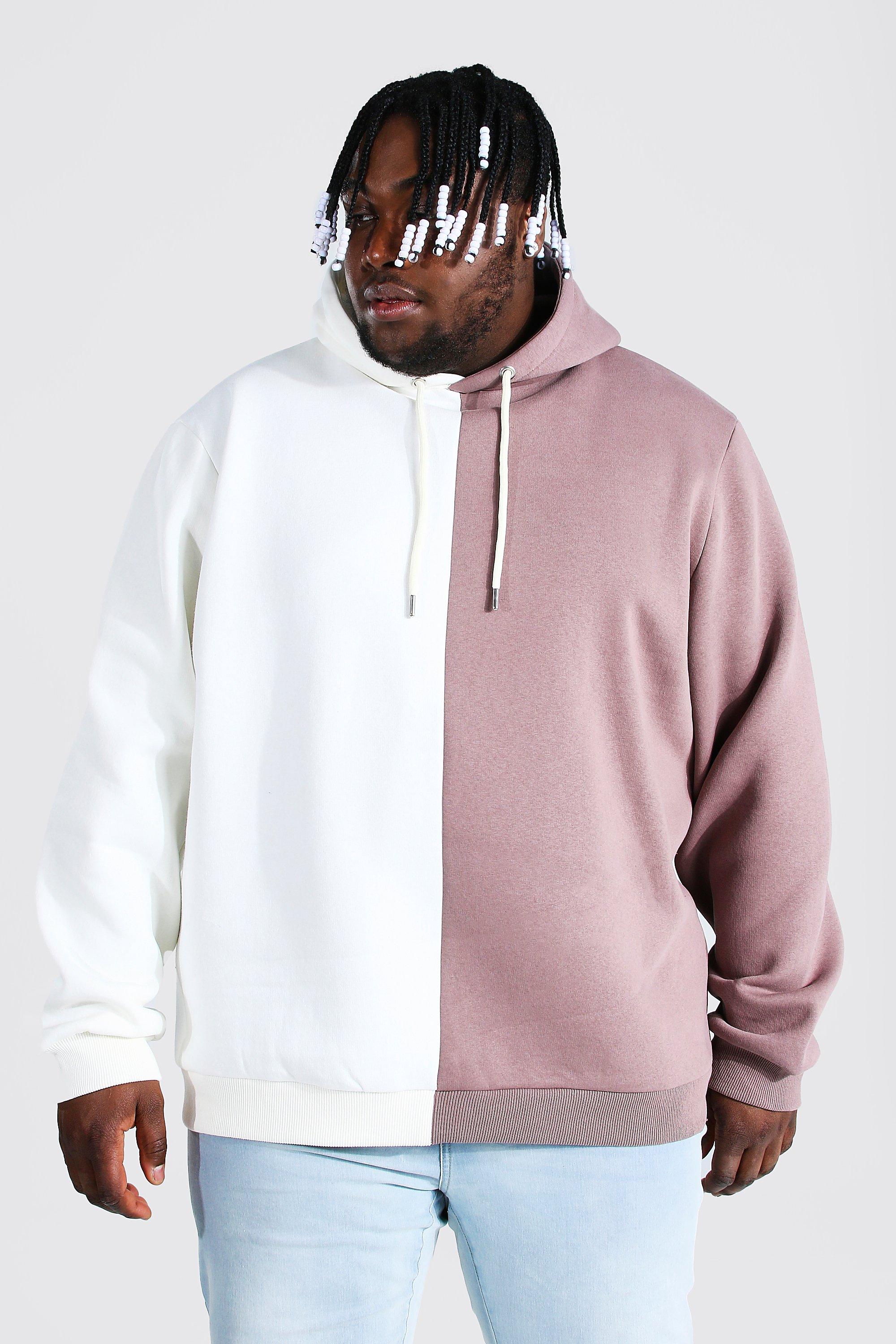 Half pink outlet half white hoodie