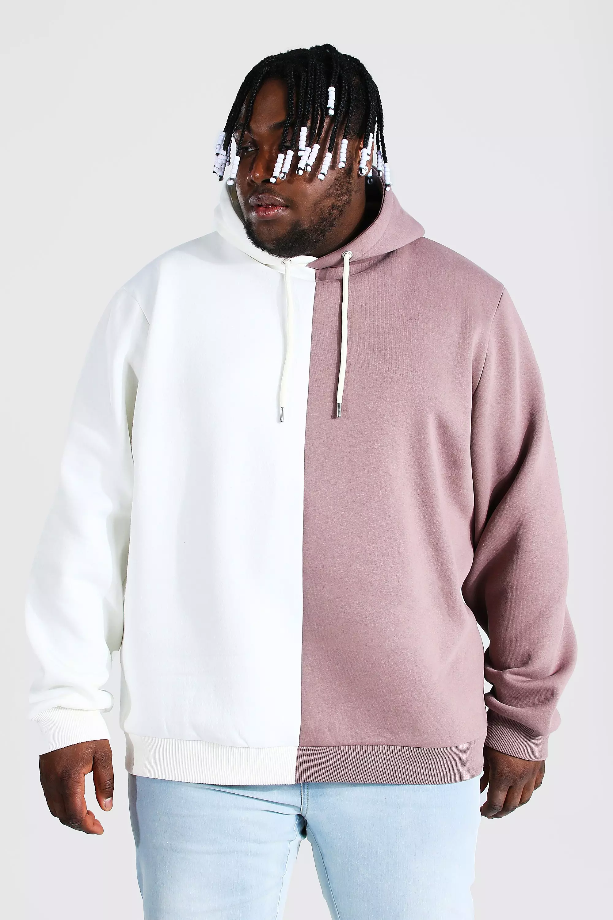 Half colour hoodie on sale