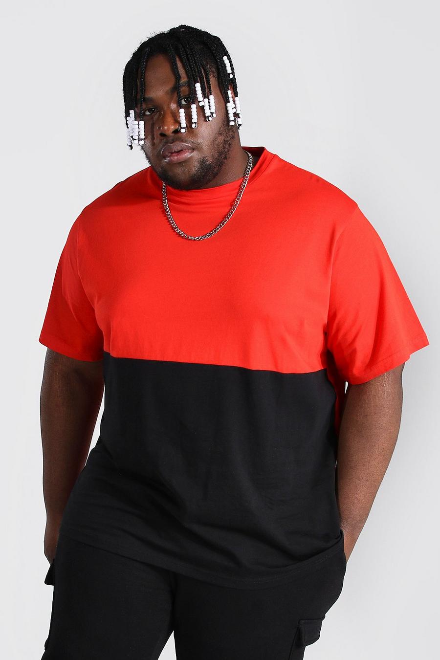 Grande taille - T-shirt color block, Red image number 1