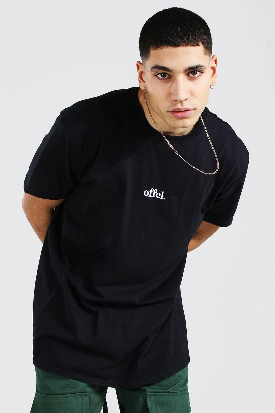 Black Oversized Official Embroidered T-shirt image number 1