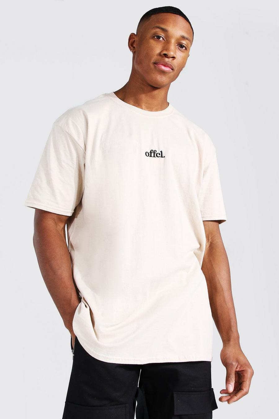 Sand Oversized Official Embroidered T-shirt image number 1