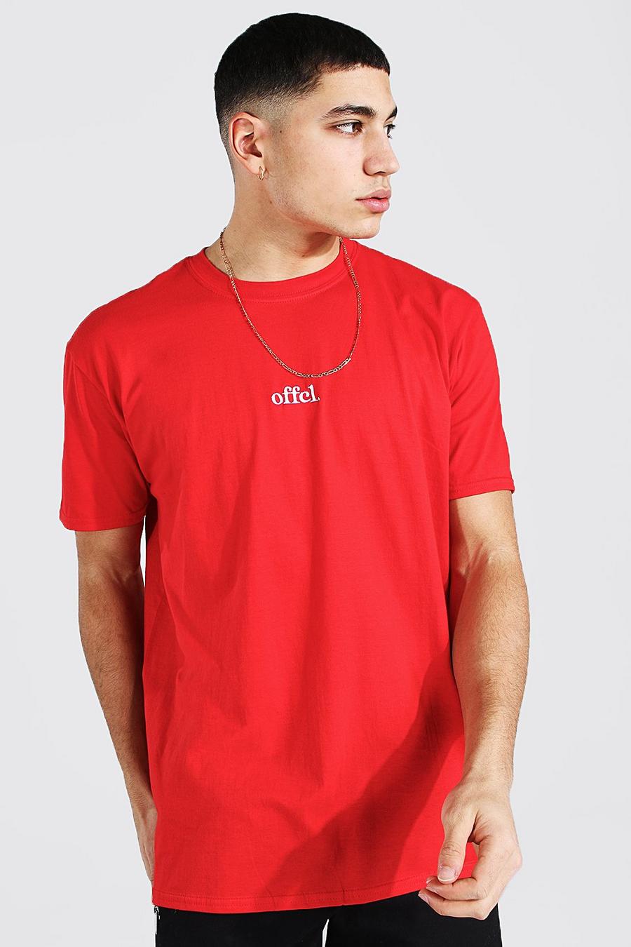 Red Oversized Official Embroidered T-shirt image number 1
