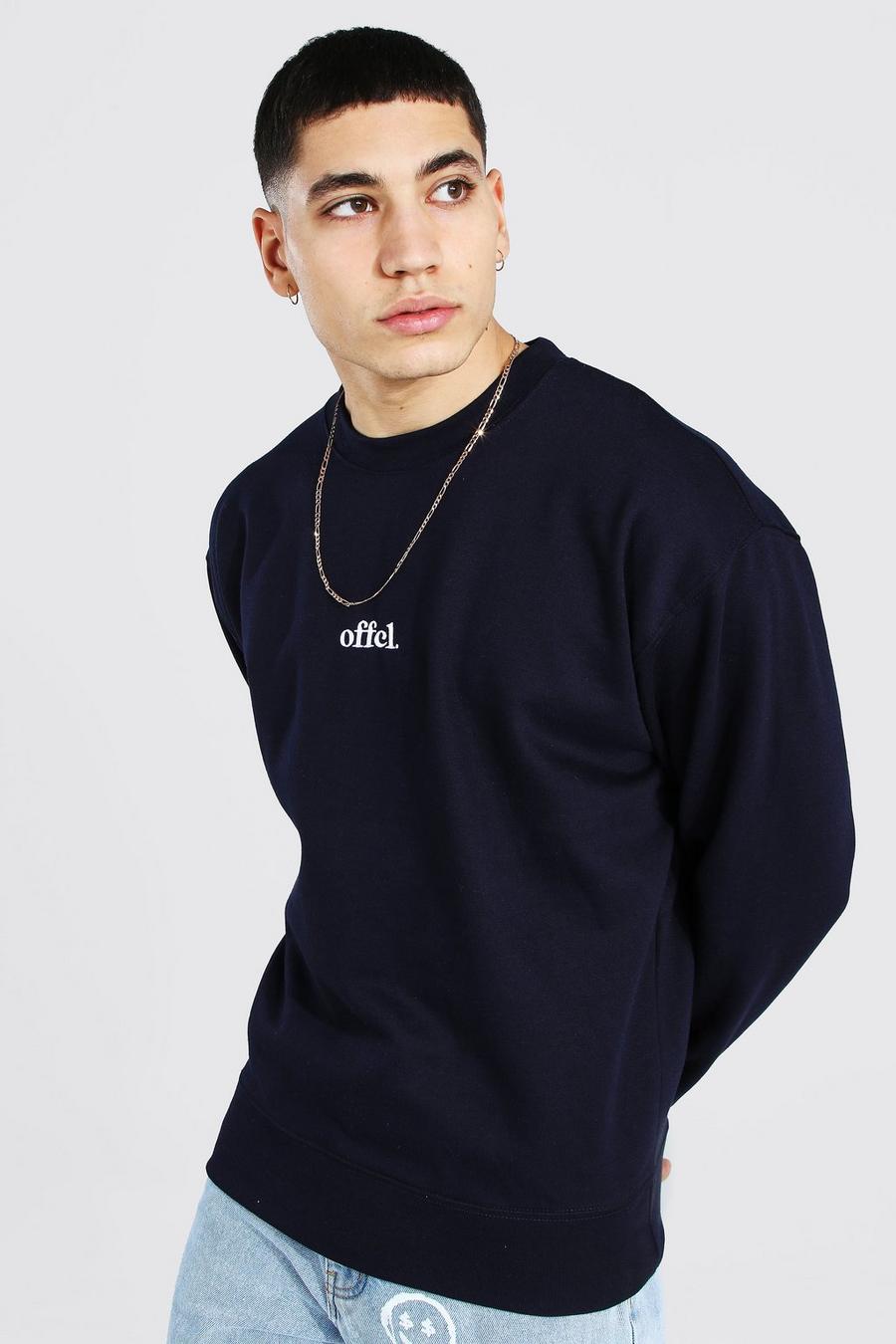 Navy Official Oversize sweatshirt med brodyr image number 1