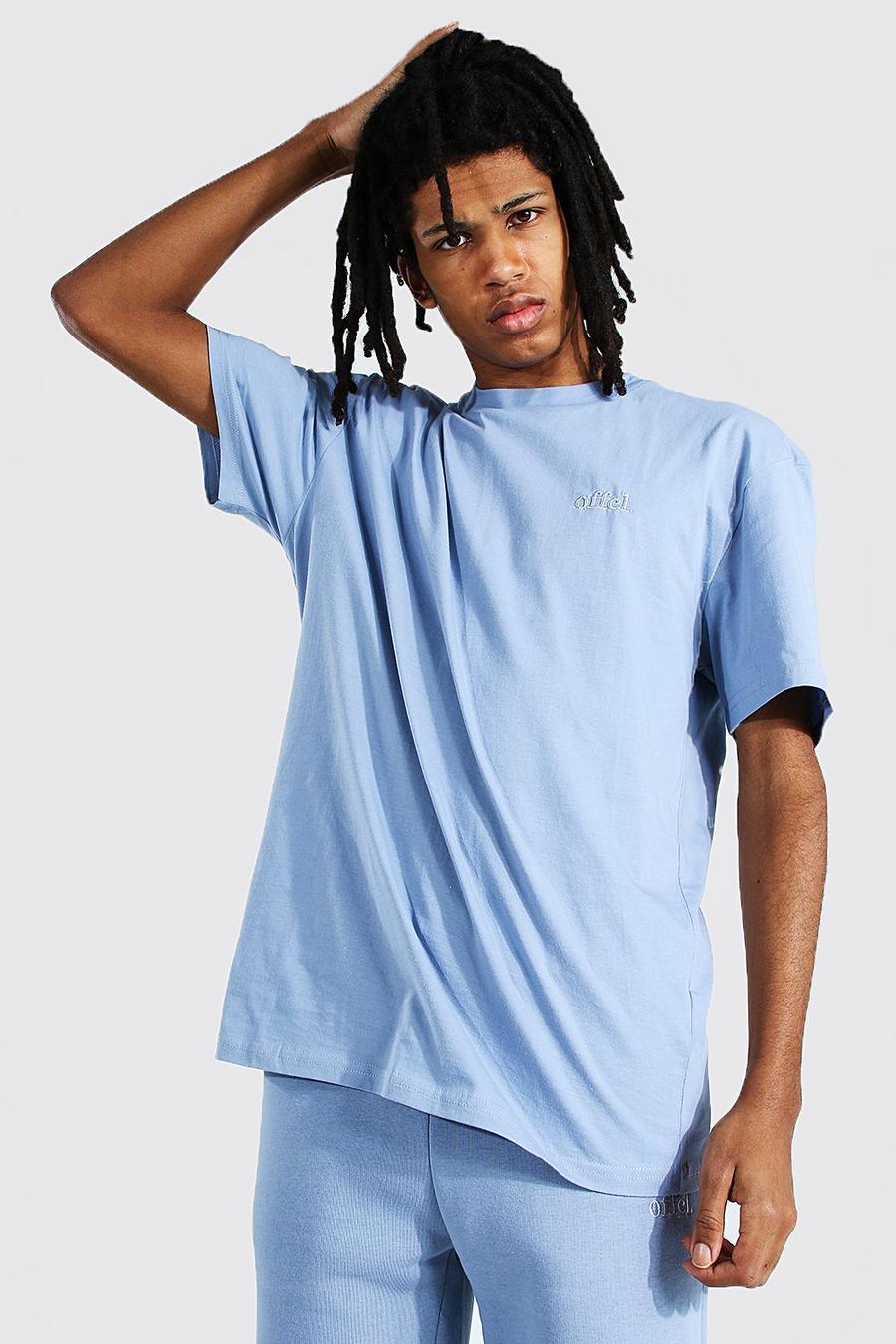 Tall Official T-Shirt aus schwerem Gewebe, Taubenblau image number 1