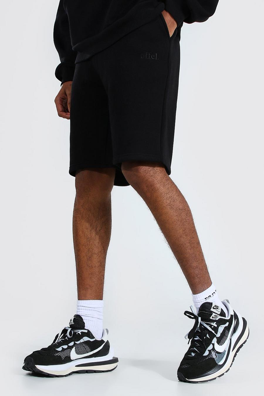Tall Official Jersey-Shorts aus schwerem Gewebe, Schwarz image number 1