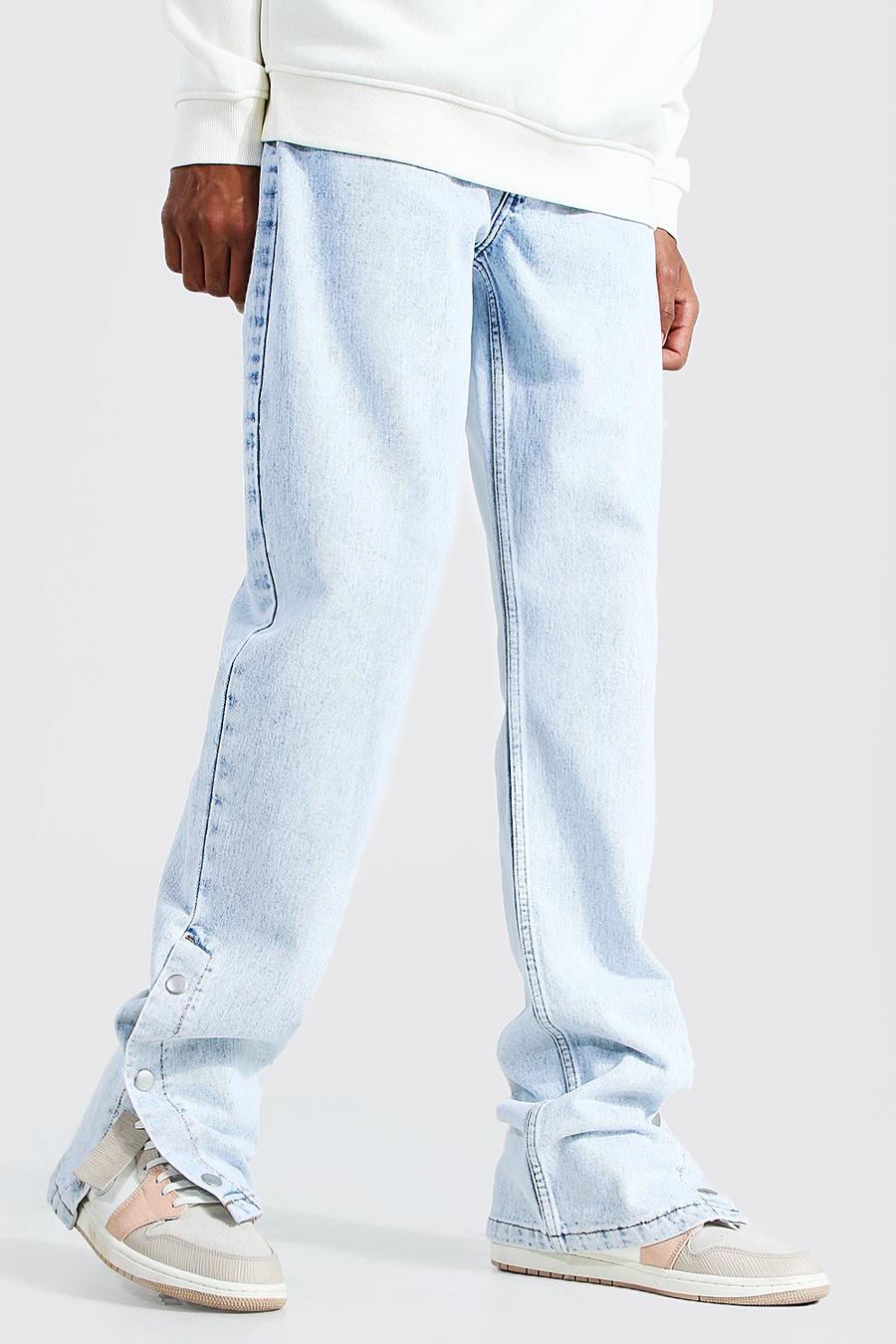 Ice blue Tall - Raka jeans med tryckknappar image number 1