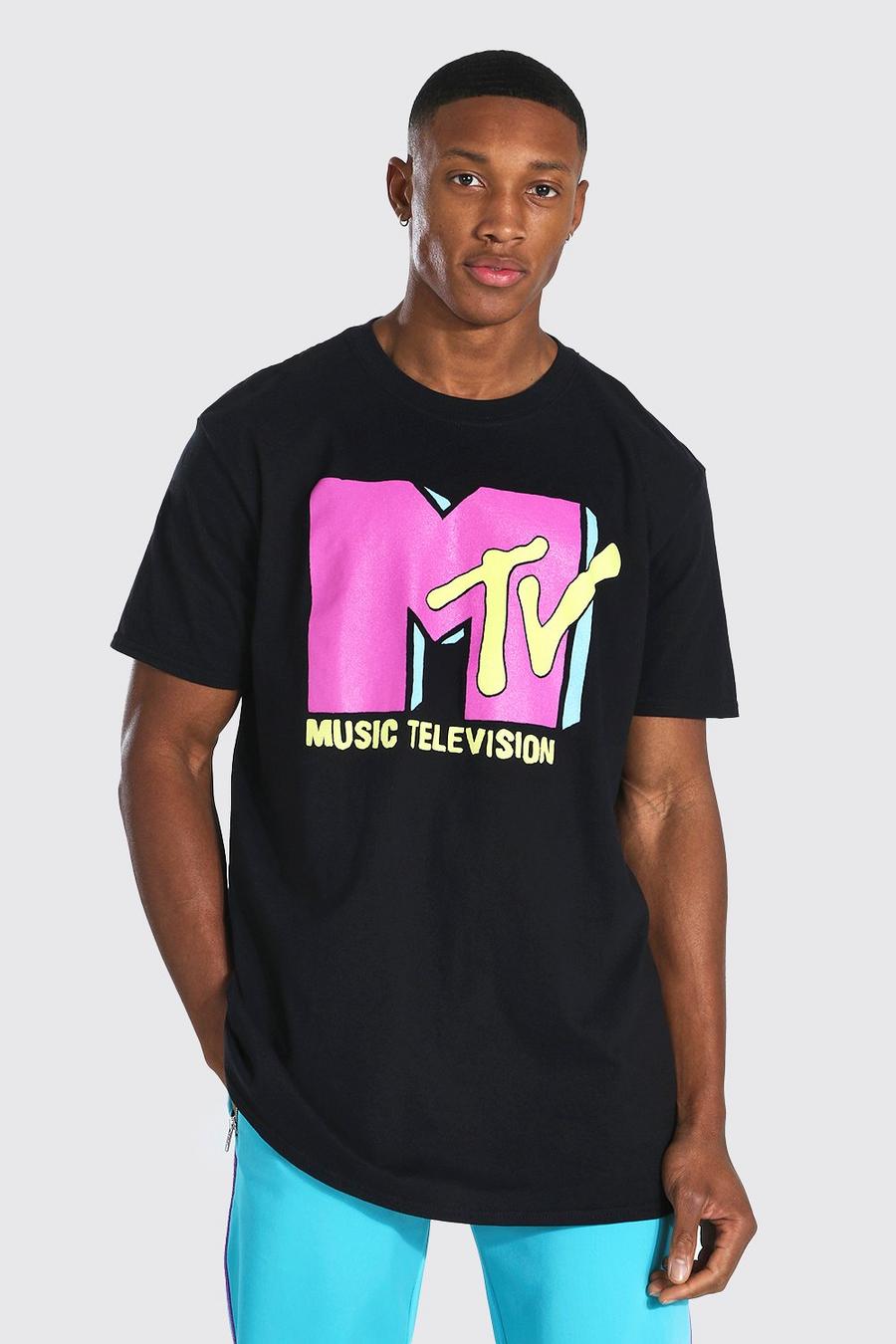 Black Oversized Gelicenseerd MTV T-Shirt image number 1