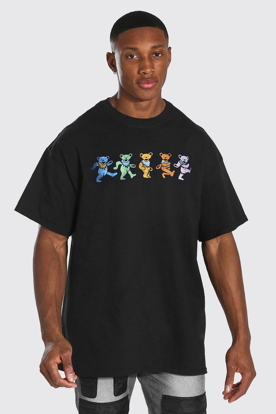 Lizenz-T-Shirt in Übergröße mit Grateful Dead-Print, Schwarz image number 1