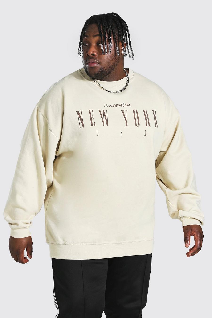 Sand beige Plus Size New York City Print Sweatshirt image number 1