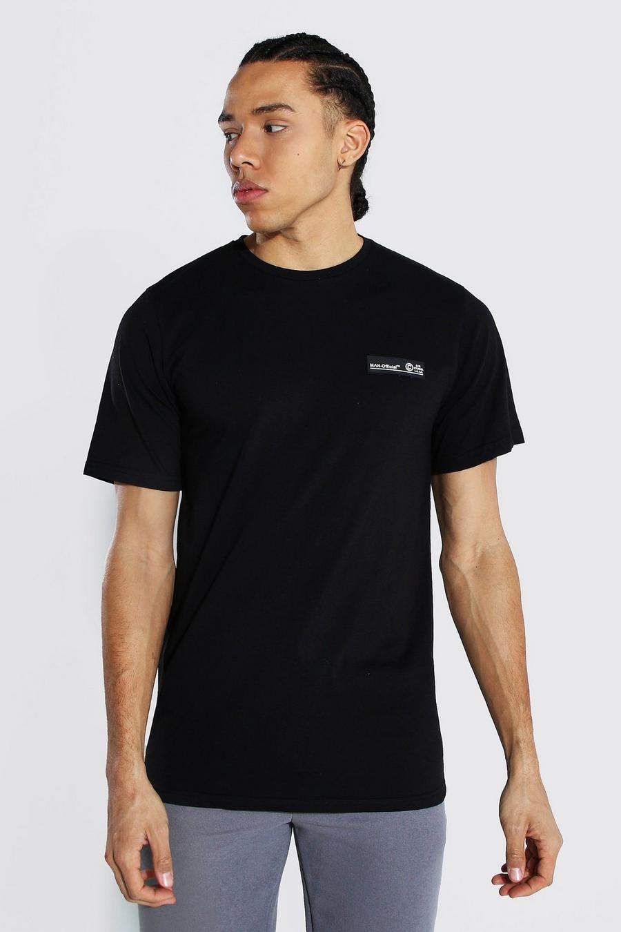 Camiseta con etiqueta de goma MAN Official Tall, Negro image number 1