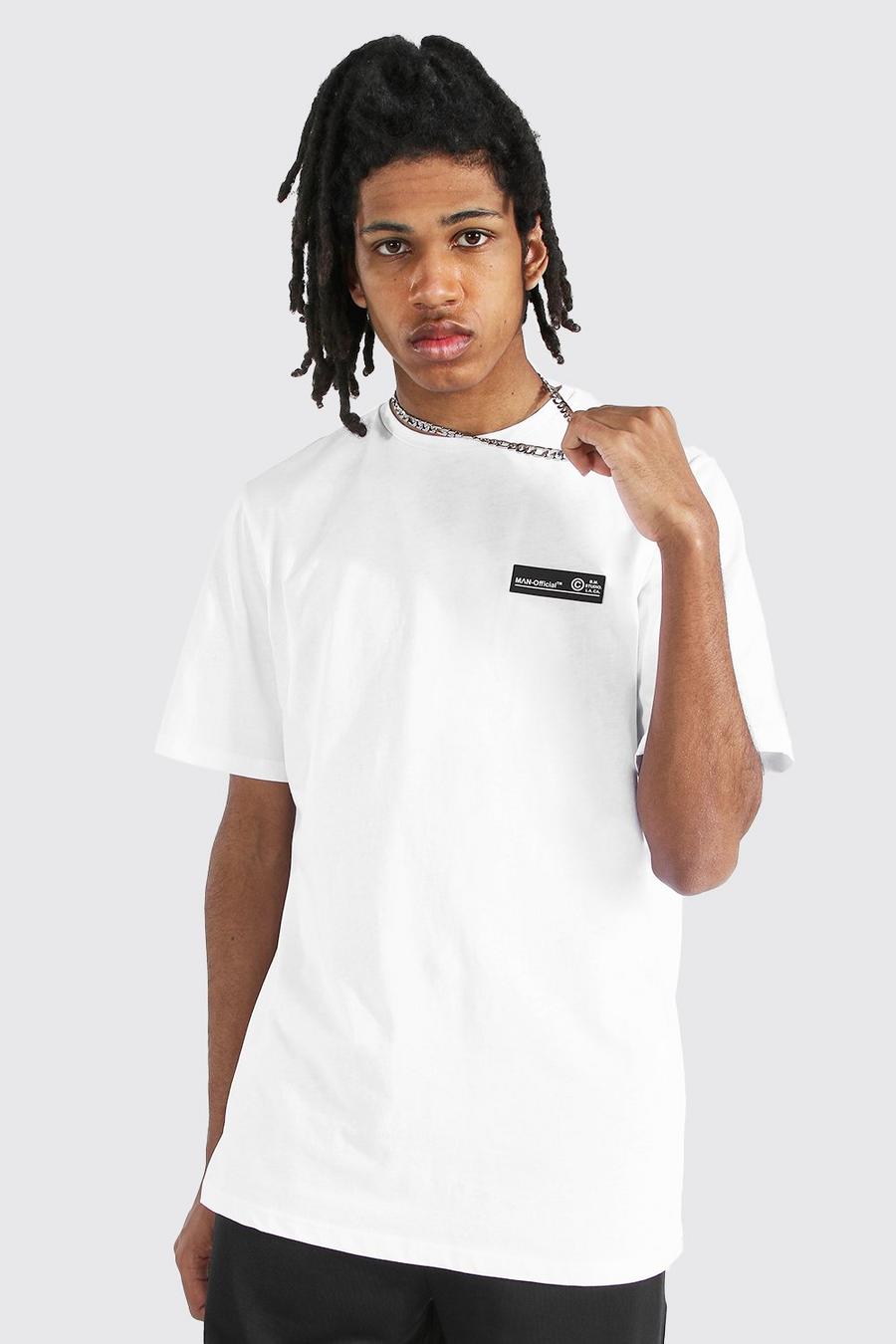 White Tall Man Official T-shirt With Rubber Tab image number 1