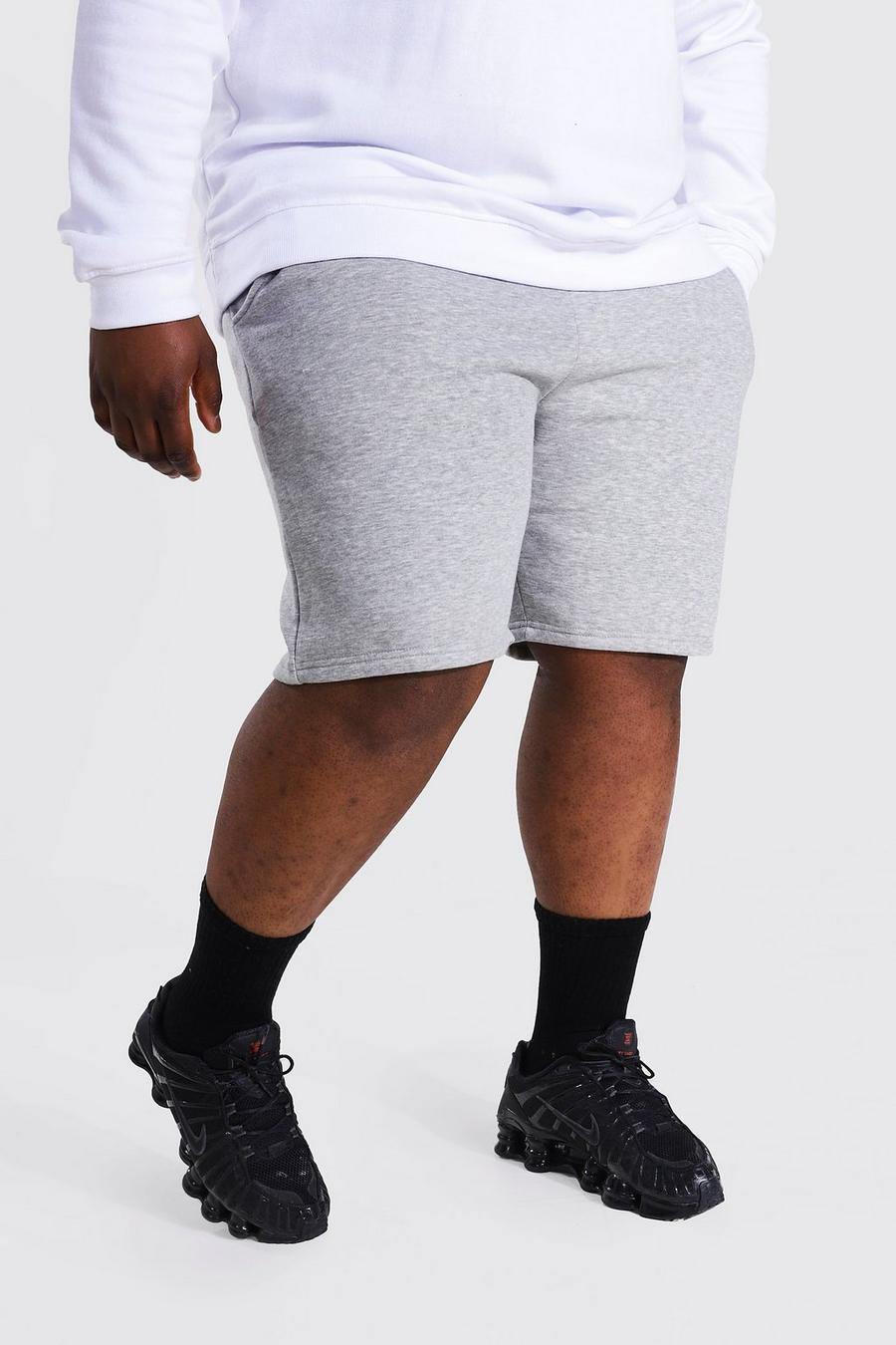Pantaloncini Plus di media lunghezza in jersey con coulisse brandizzata MAN, Grigio mélange image number 1
