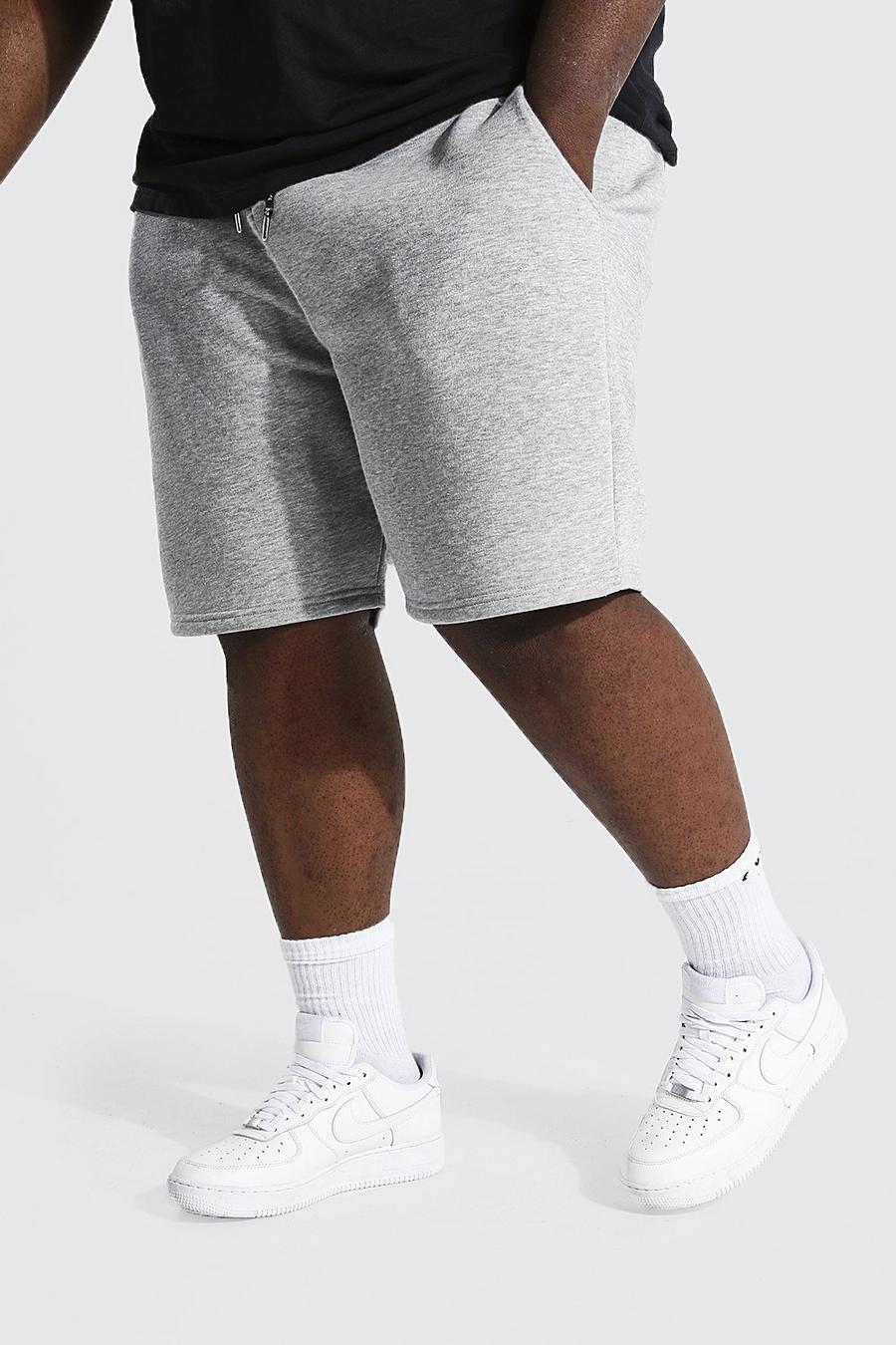 Grey marl Plus - MAN Shorts i jersey med dragsko image number 1