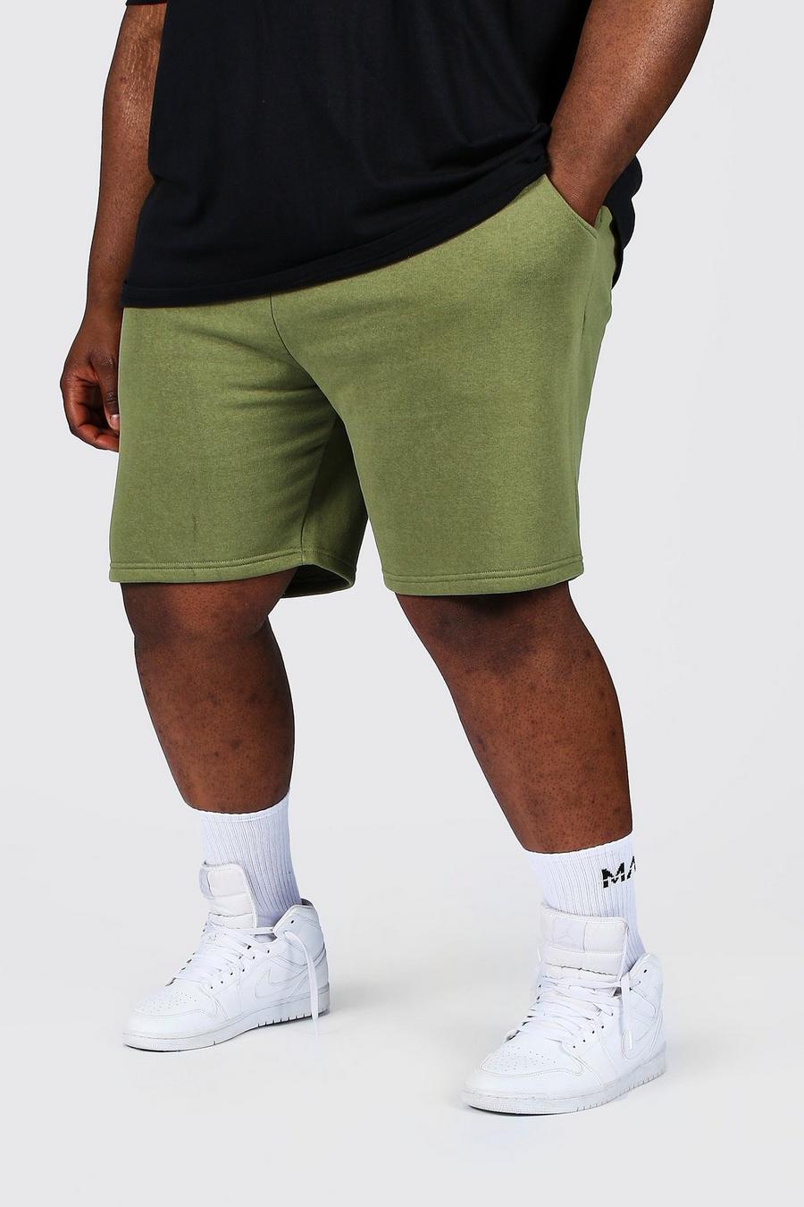 Pantaloncini Plus di media lunghezza in jersey con coulisse brandizzata MAN, Kaki image number 1
