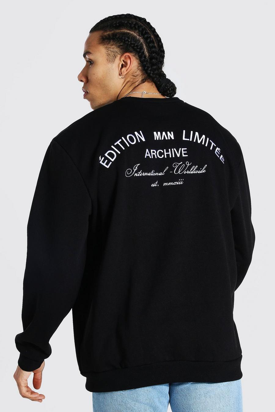 Black Tall Edition Oversized Embroidered Sweater image number 1