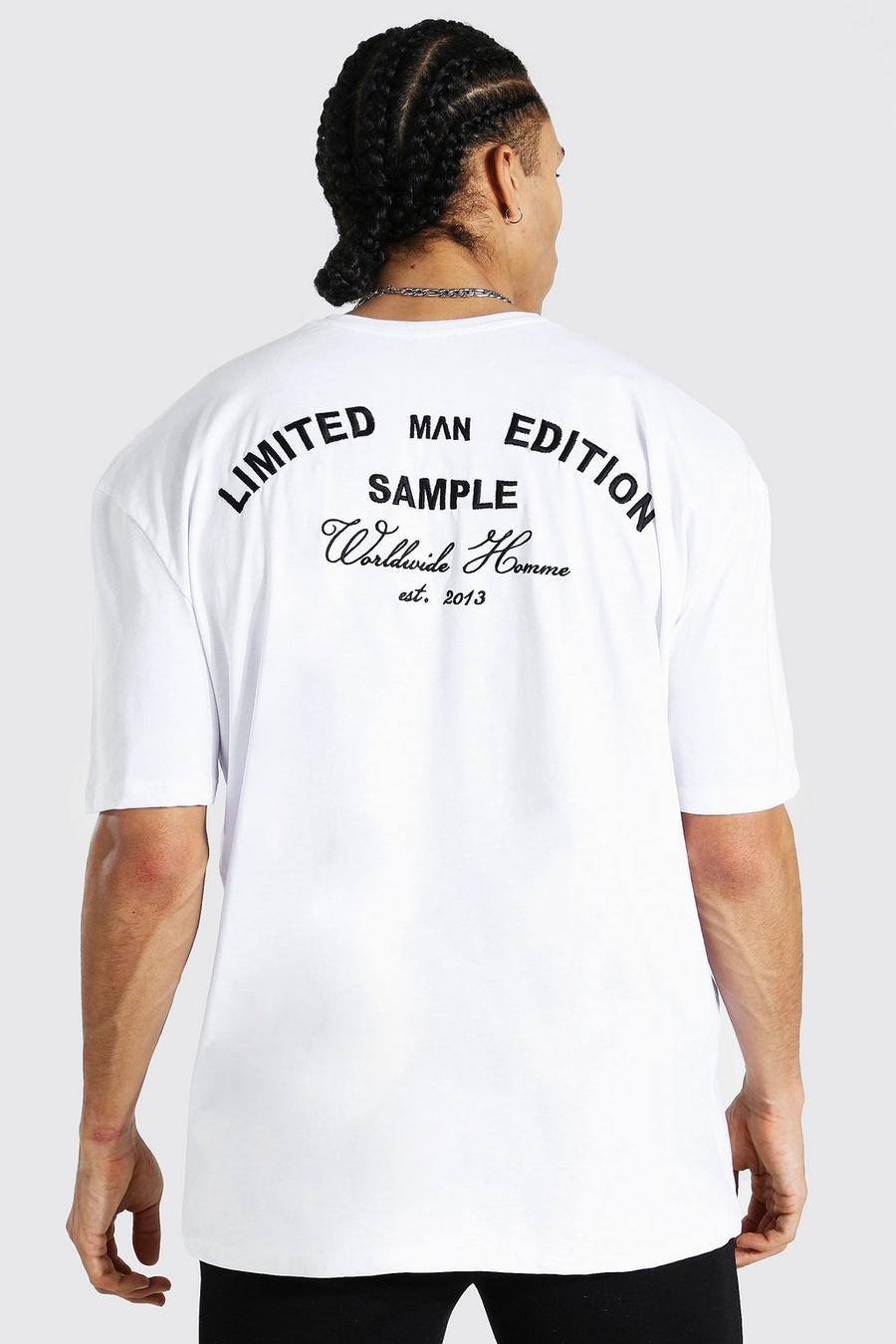 White Tall Limited Embroidered Oversized T-shirt image number 1