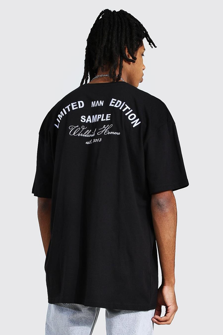 Black Tall Geborduurd Oversized Limited T-Shirt image number 1