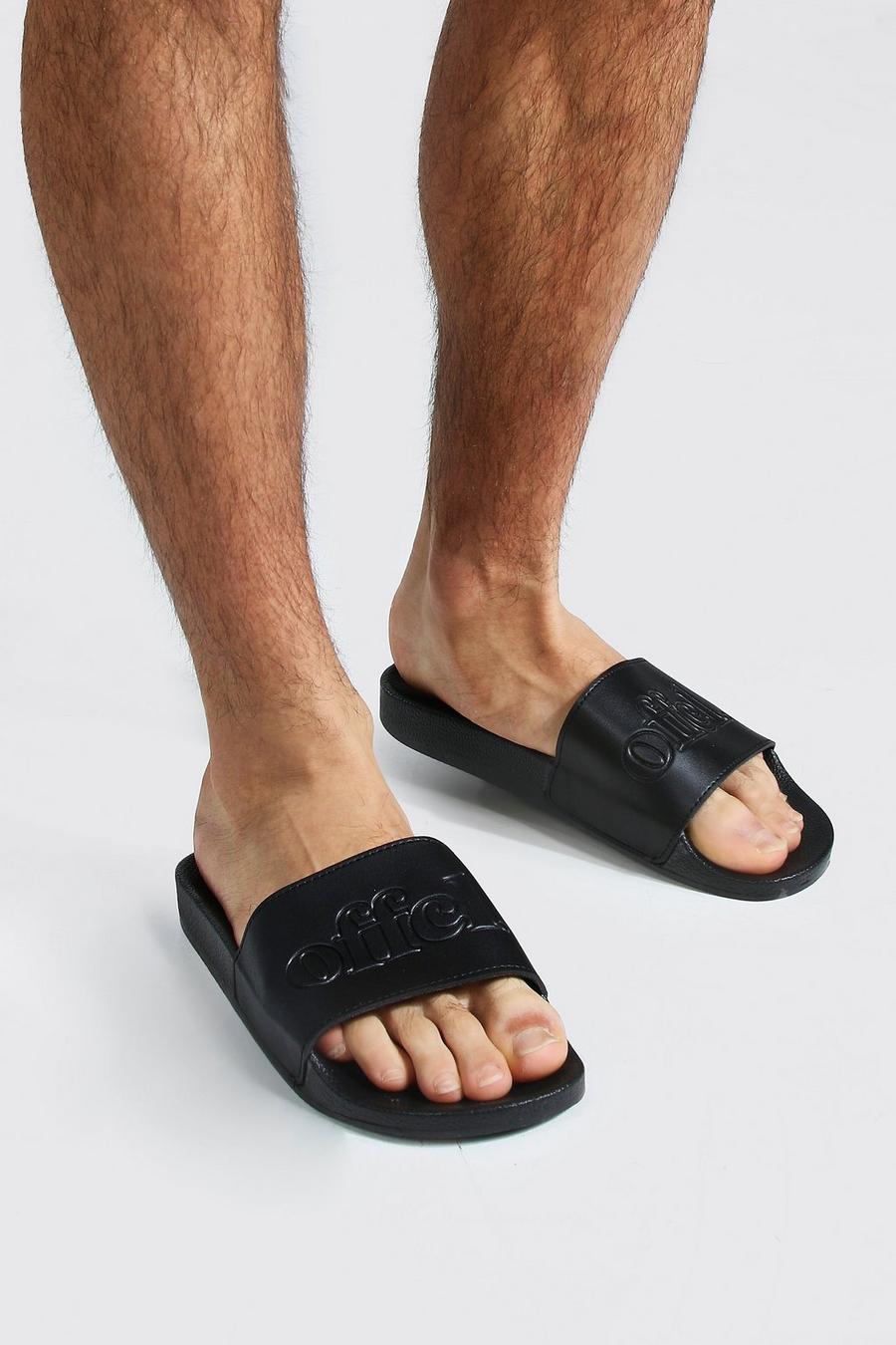 Offcl Zwarte Slippers Met Reliëf image number 1