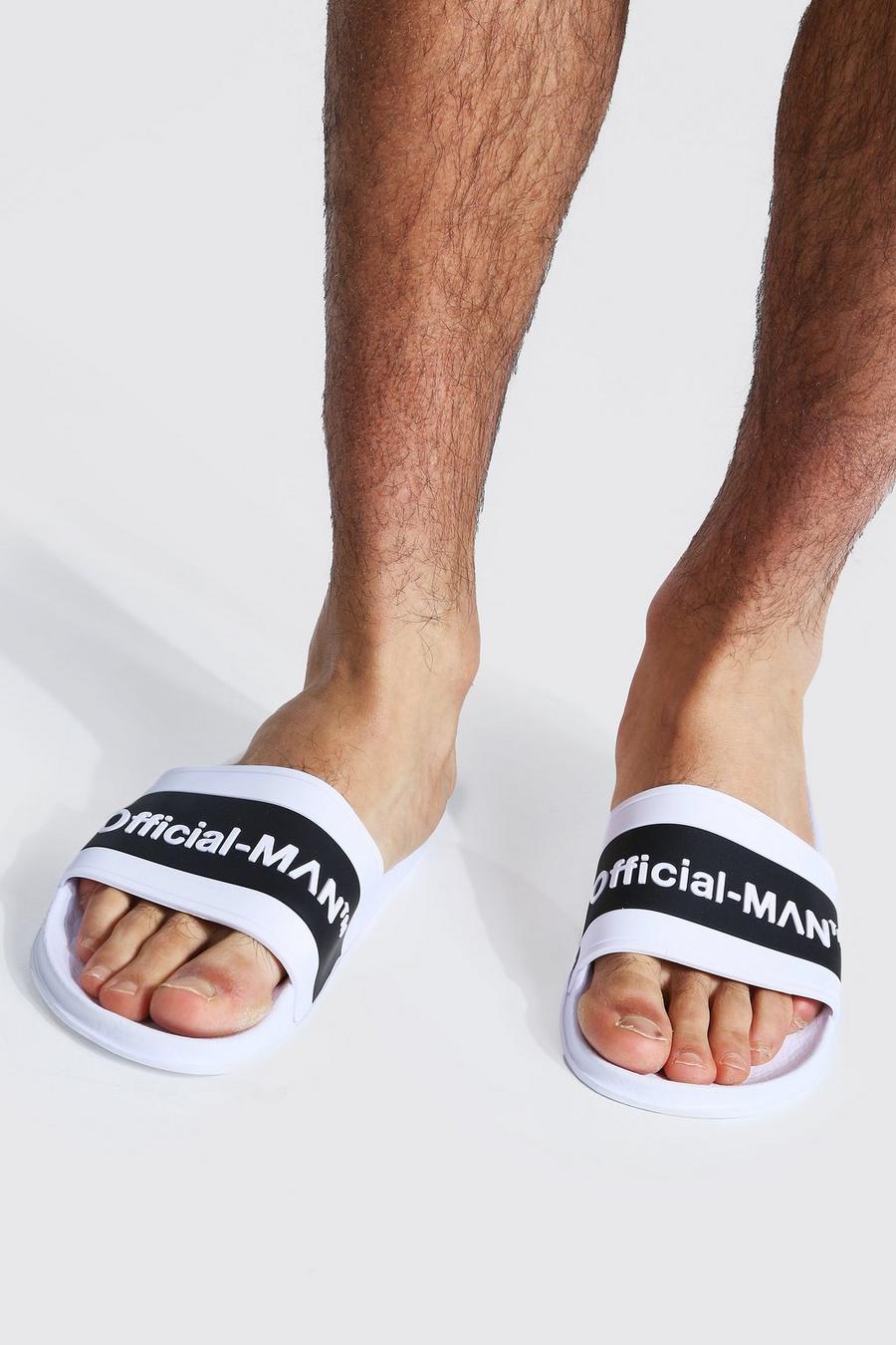 White Man Official Slippers Met Contrasterend Paneel image number 1