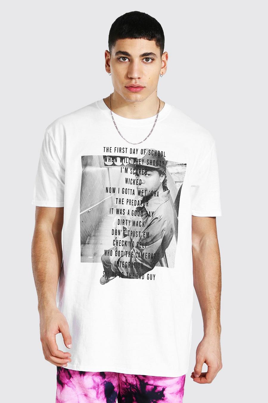 White Oversized Ice Cube Lyric License T-shirt image number 1