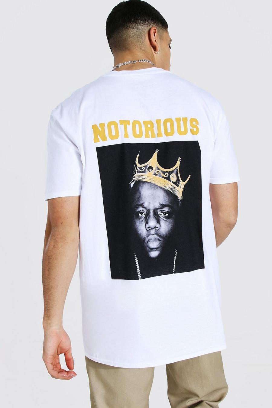 White Biggie "Notorious" Oversize t-shirt med tryck image number 1