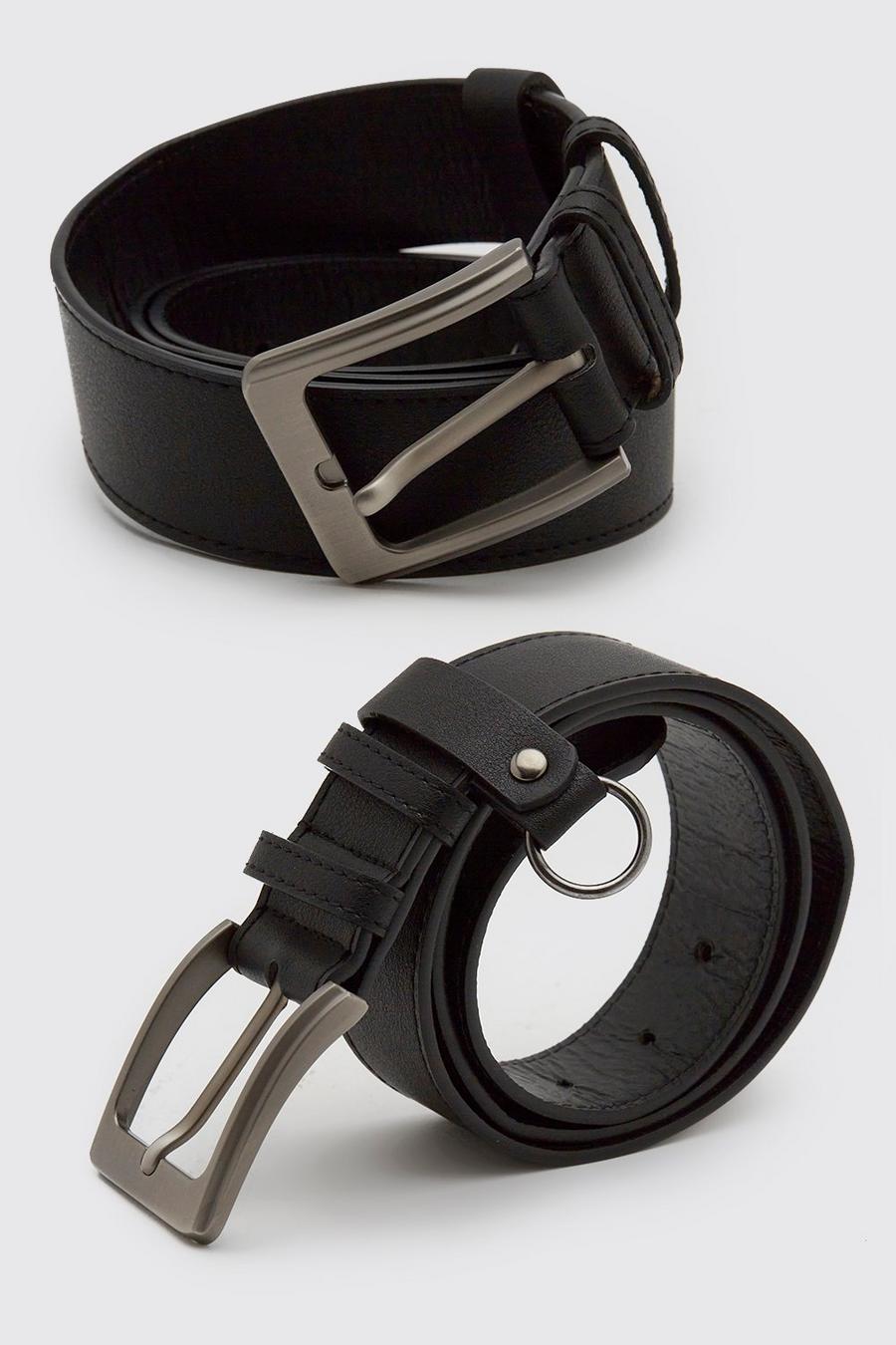 Black Smart Belt With Key Ring Attachment image number 1
