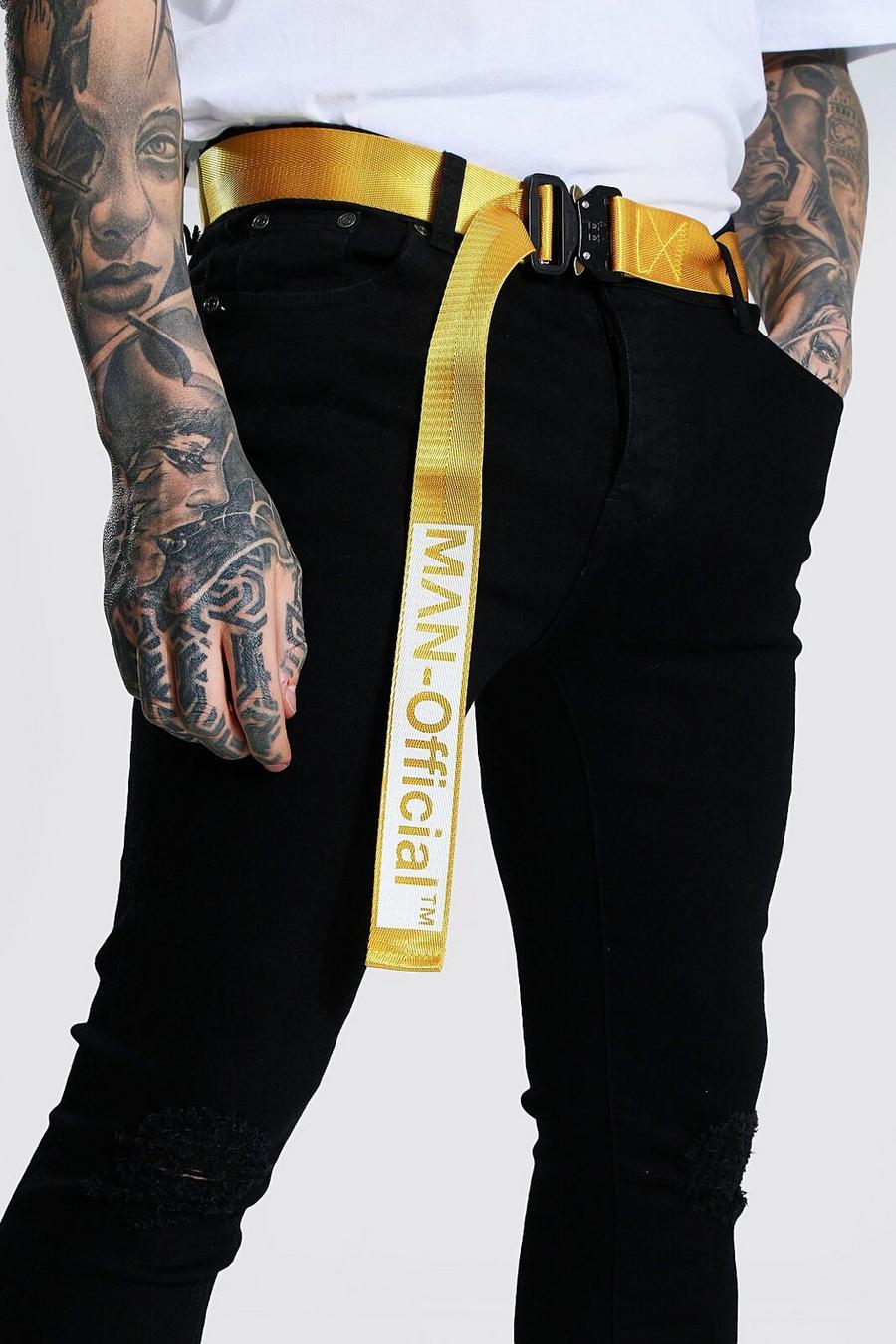 צהוב חגורה מטאלית עם אבזם בסגנון שימושי Man Official image number 1