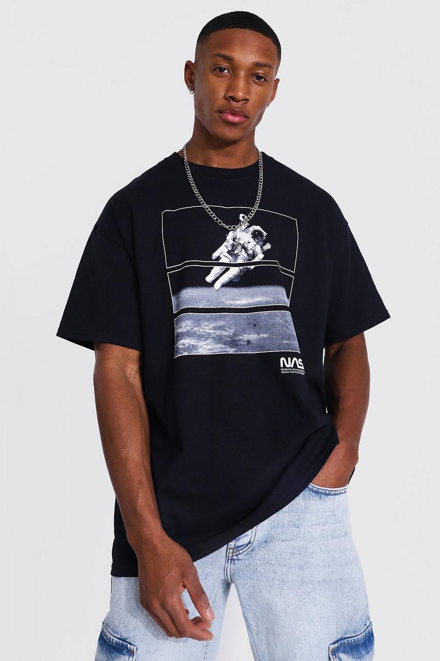 T-shirt officiel coupe oversize imprimé Nasa avec astronaute, Noir image number 1