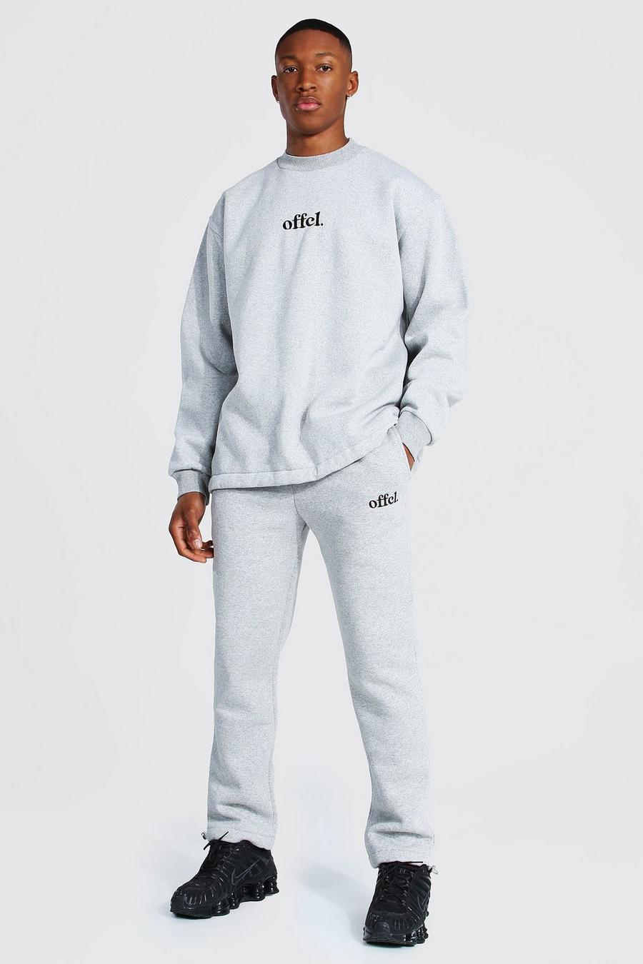 Grey marl Oversized Offcl Extended Neck Toggle Tracksuit image number 1