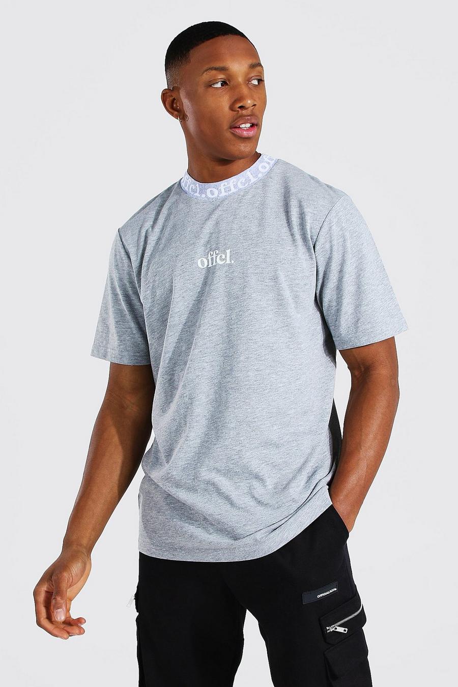 Grey marl Offcl Man Jacquard Neck T-shirt image number 1