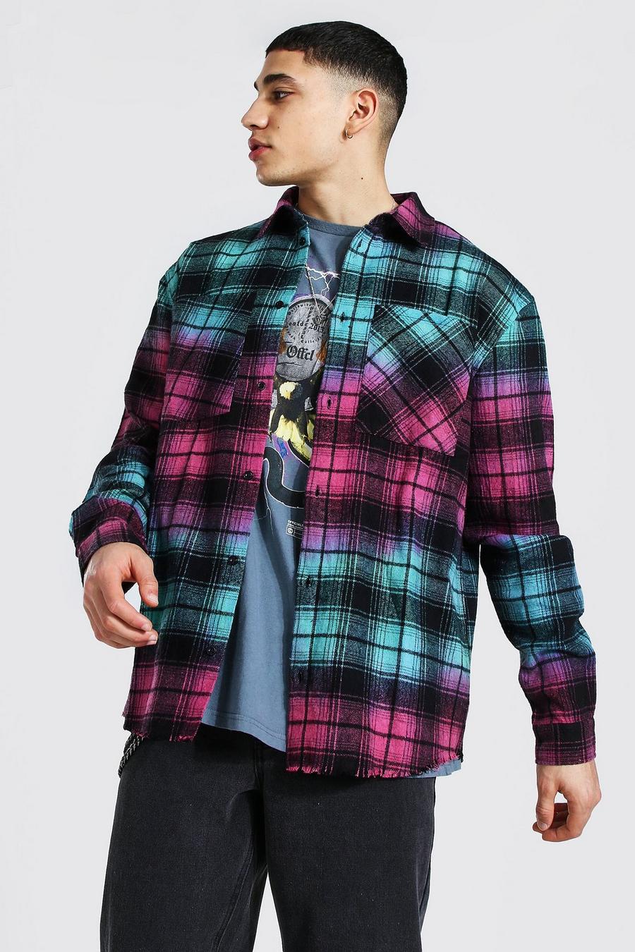 Oversized Ombre Check Shirt, Multi image number 1