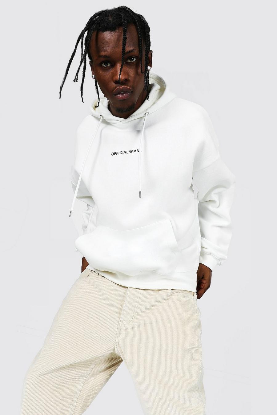 Ecru Oversized Boxy Official Man Hoodie image number 1