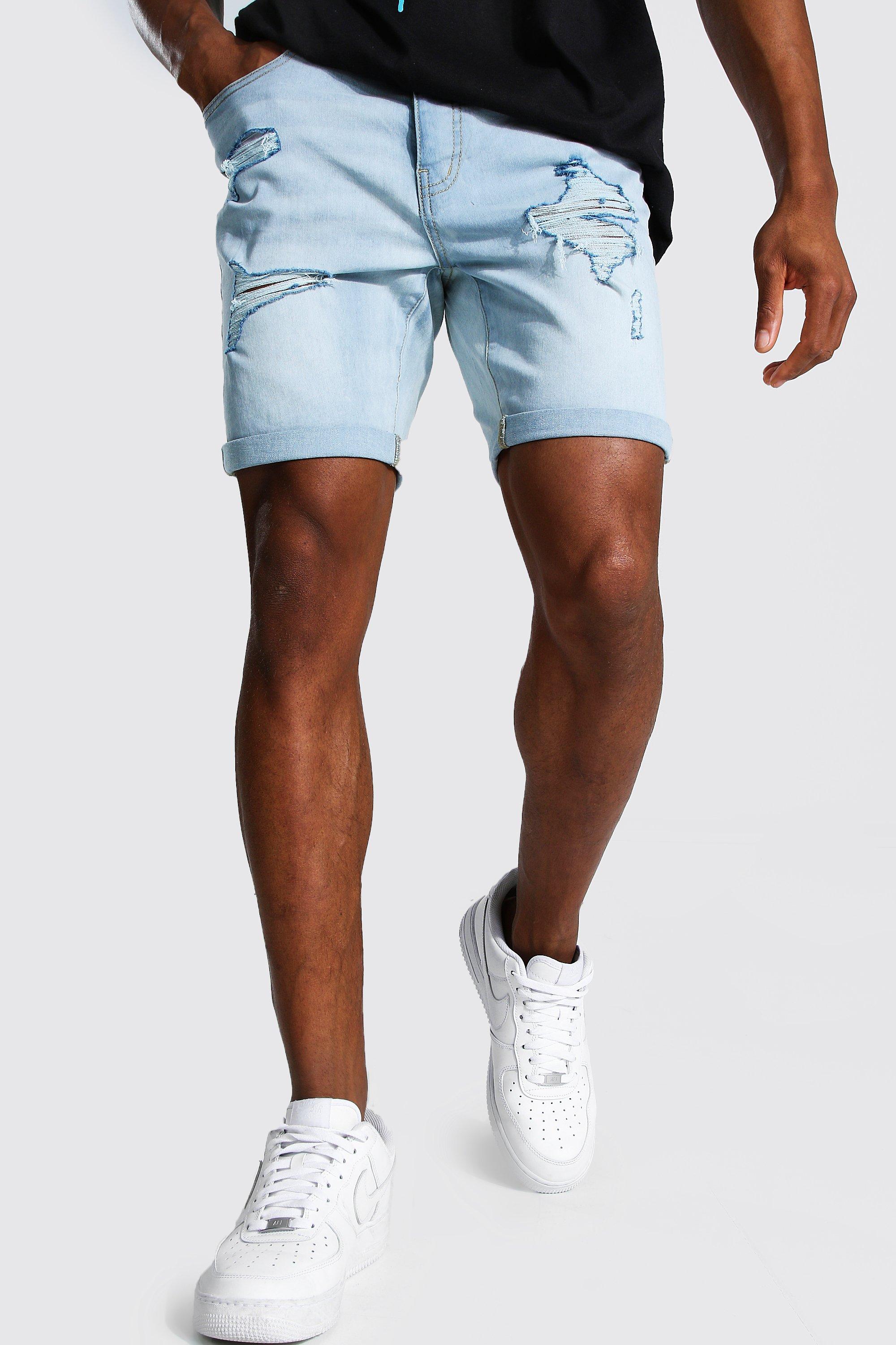 skinny fit denim shorts