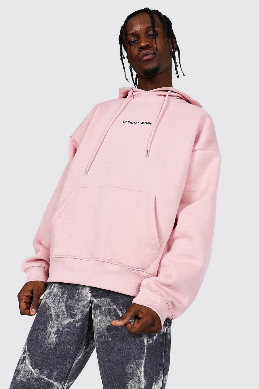 Light pink rosa Oversized Official Man Boxy Fit Hoodie image number 1