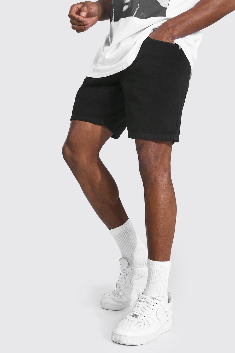 Pantalones cortos vaqueros rígidos ajustados , Negro auténtico image number 1