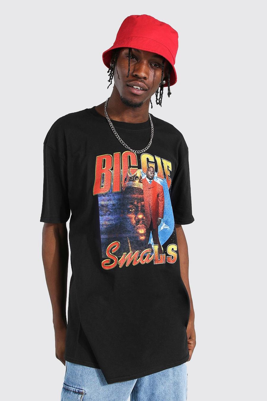 Black Oversized Biggie Split License T-shirt image number 1