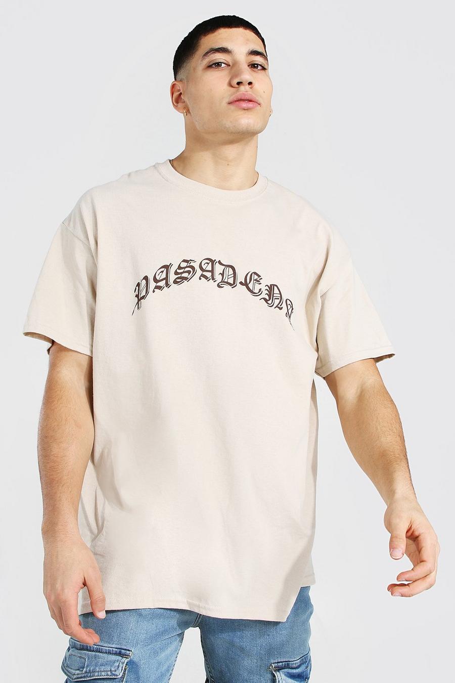 Camiseta con estampado de Pasadena ancha, Arena image number 1
