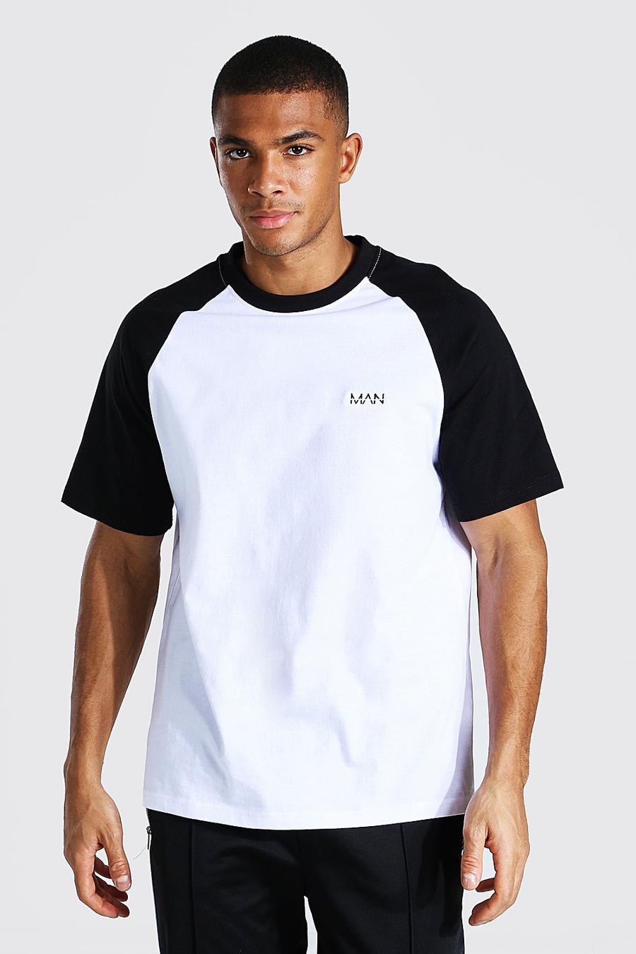 Camiseta con manga raglán en contraste Original MAN, Negro image number 1